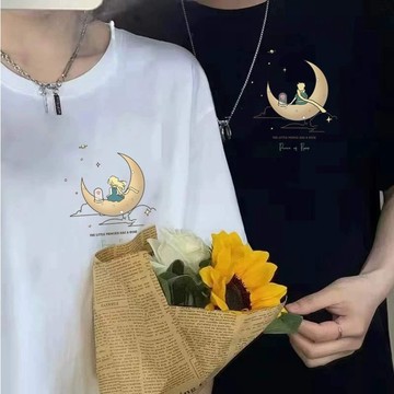 🚀隔日到貨🚀情侶上衣夏季潮流百搭ins風短袖上衣圓領t恤情侶衣春夏新品加大情侶t夏日情侶裝短袖男女短袖韓版百搭