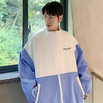 男士休閑夾克春秋新款寬松運動上衣青少年機能沖鋒衣美式高街外套