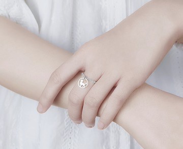 貴賓狗兩用鏈戒 - 狗狗小印章系列-抗敏醫療鋼