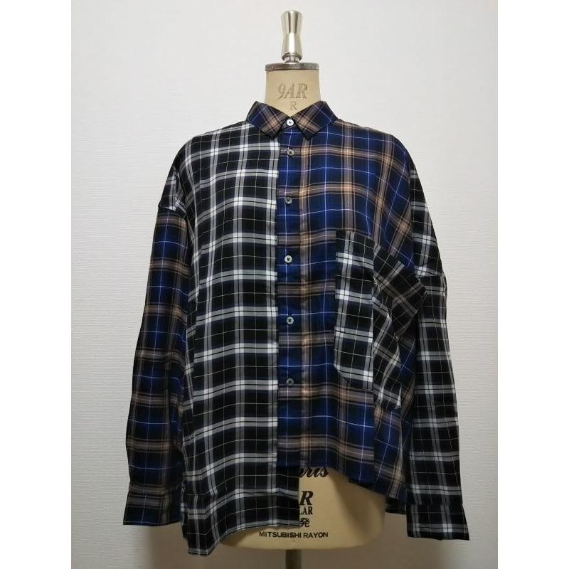 SALE> 40%OFF JieDa ASYMMETRY L/S SHIRT (PPL × NV) ジエダ jieda