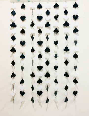 【震撼精品百貨】日本 撲克牌珠簾 門簾-黑白*01944