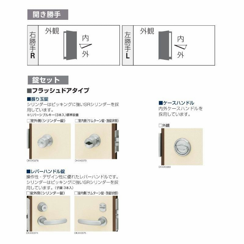 玄関ドア 勝手口 2HD 79618 W796×H1840ｍｍ フラッシュドアタイプ