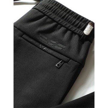 中老年男士直筒衛褲彈力運動褲男寬松松緊腰休閑褲父親褲春秋厚款