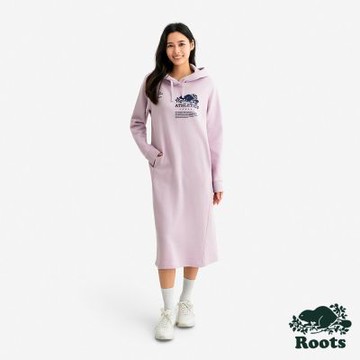 Roots女裝- MODERN CLASSIC 連帽洋裝-丁香紫