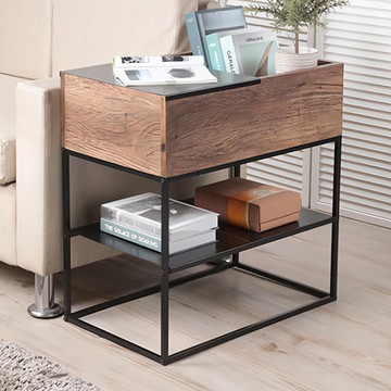 C&B 變換自在的收納日常床頭櫃桌 60x35.6x61公分  深色