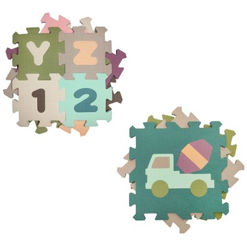 【PMU必美優】莫蘭迪系列巧拼教學款 英文數字+交通 (免費運送至1樓)