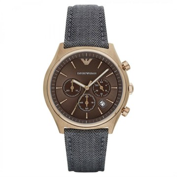 EMPORIO ARMANI 亞曼尼 AR1976 鄉村經典懷舊計時腕錶/咖啡面42mm｜樂天領券現折★全館特惠中★指定刷卡回饋10%