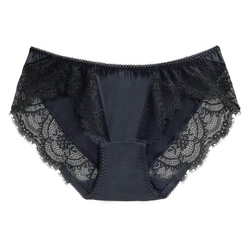 【玳蕾綺】蕾絲褲腳無痕三角小褲 / 夜爵黑