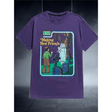 潮牌美單鬼混朋克搖滾短袖卡通