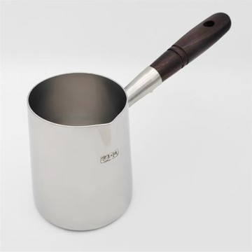 不銹鋼加厚土耳其咖啡壺手柄木柄意式歐式咖啡拉花奶杯