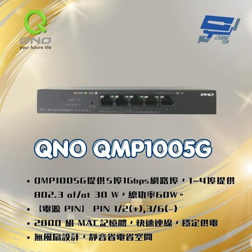 昌運監視器 QNO QMP1005G 5埠網管功能的PoE交換器