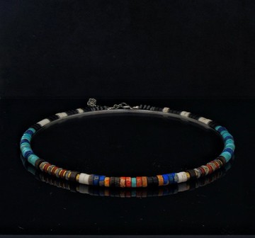 6mm 松石+赤鐵礦石+沉香木珠+半寶石短頸鍊 ( HKA3003 )