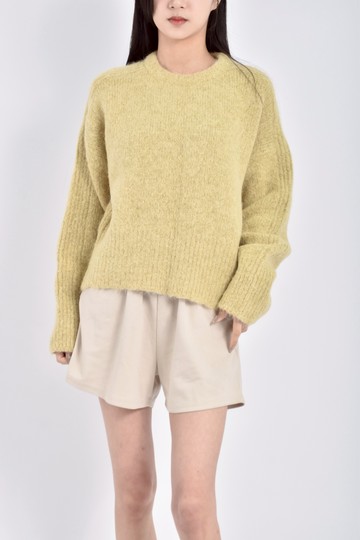 (L) approach質感針織長袖素面黃色毛衣