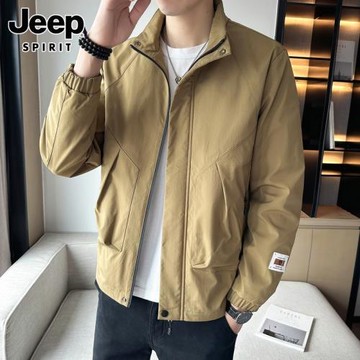 JEEP SPIRIT立領夾克男款春秋季寬松休閑款帥氣飛行員外套男士