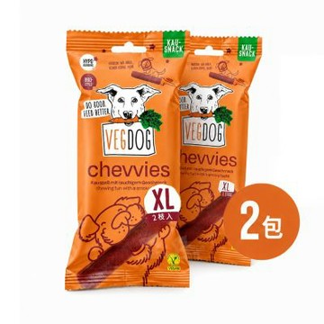 VEGDOG德國蔬狗 BBQ風味潔牙咀嚼棒XL－煙燻紅椒 200g 2入組(狗零食 狗點心 低敏 天然 素食)