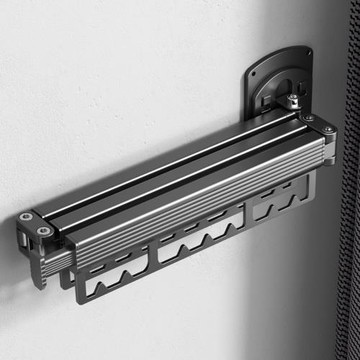 【LEZUN/樂尊】折疊晾衣架免打孔陽臺壁掛雙折疊伸縮晾衣桿