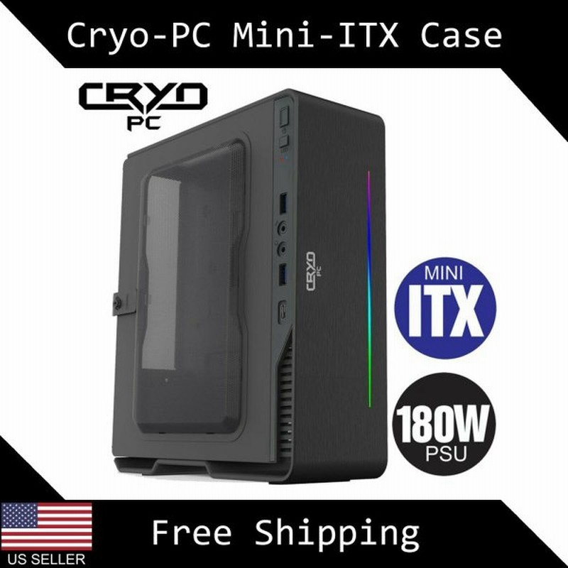 Cryo Pcのミニitxアルミニウム小さいsff Pcケース180w Psu 80 Rgb Led 銀 黒 通販 Lineポイント最大0 5 Get Lineショッピング