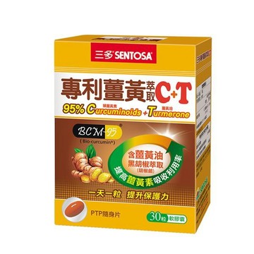 其他成分 【三多生技】專利薑黃萃取C+T軟膠囊(30粒/盒)