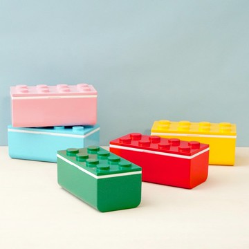 P:BLOCK Block 1 層便當盒 500 毫升帶筷子的冰袋 可用於微波爐 可用洗碗機清洗 輕質工藝產品 兒童禮物 日本製造