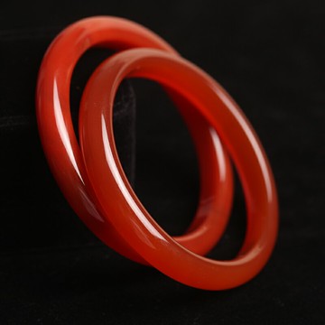 千尋雨紅瑪瑙手鐲女冰透紅玉髓本命年紅色水晶寬細窄瑪瑙女友禮物