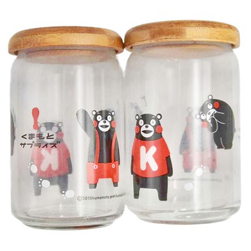 GLASSHOUSE KUMAMON 熊本熊 儲物罐 2個 Set 750ml 玻璃材質 耐熱溫度差42°C  1組