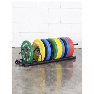 杠鈴全膠片儲存架杠鈴片健身房力量區可移動架杠鈴片推車杠鈴片架