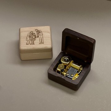 【客製化】原木音樂盒 實木材質 附精美包裝盒 設計