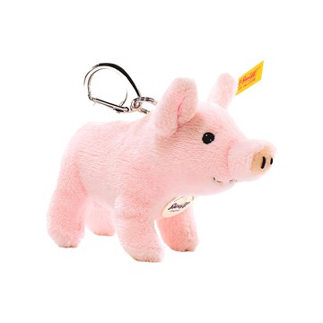 Steiff 金耳釦泰迪熊 黃標玩偶 可愛小豬造型 柔軟絨毛材質  10cm  Keyring Pig 粉色  1個