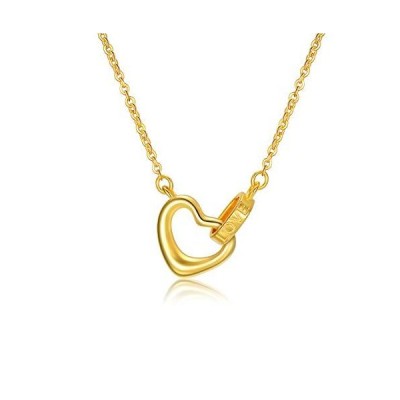 18Kゴールドハートペンダントネックレス レディース You are Only One in My Heart Forever Love Fine Jewelry 女性用 16~1