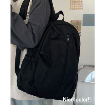 韓版純色簡約書包女初高中大學生雙肩包男ins日系小眾設計背包潮