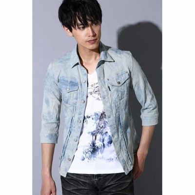トルネードマート Tornado Mart スカイブリーチデニムシャツブルゾン メンズ ブルー ｌｌ Tornado Mart 通販 Lineポイント最大get Lineショッピング