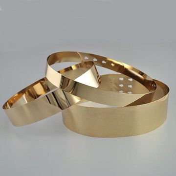 歐美百搭金屬腰帶裝飾連衣裙腰封女士配飾鏡面金色皮帶寬簡約禮服