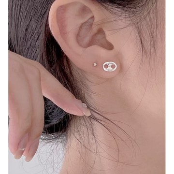 MIKO 韓國S925純銀 厚磅可愛胖嘟嘟豬鼻子耳環 耳釘 E0011
