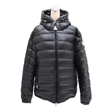 MONCLER 經典品牌雙向拉鍊/雙層連帽羽絨外套.黑