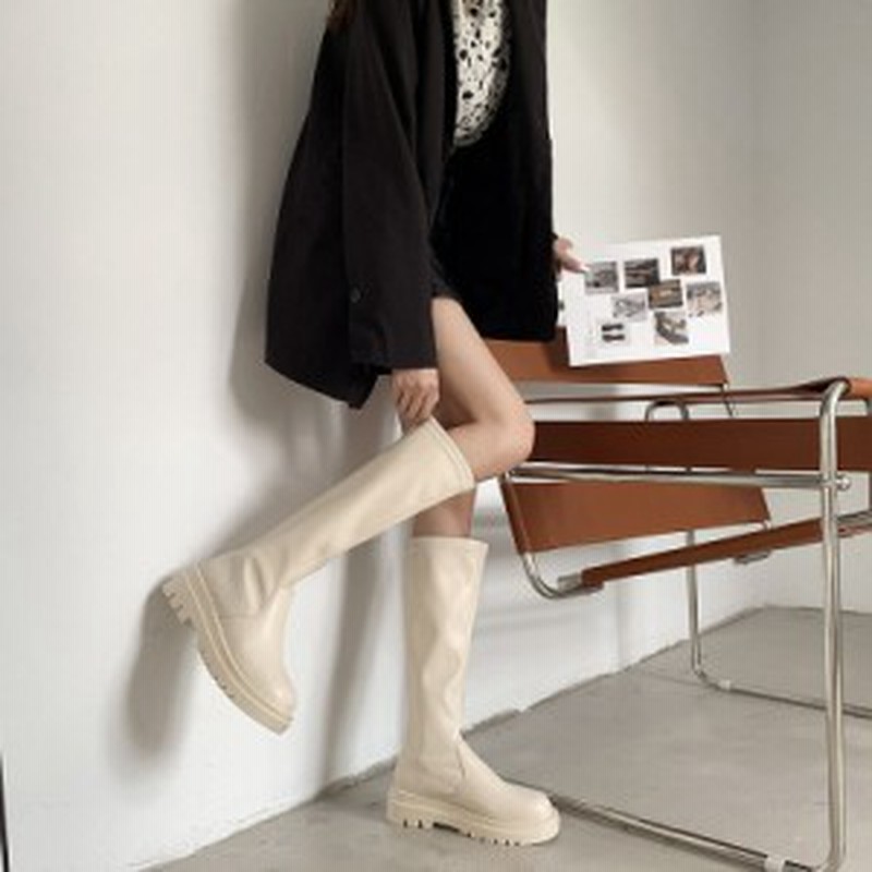 ブーツ ロングブーツ レディース 長靴 厚底 シンプル Pu 人気ブーツ 美脚 細見え 韓国ファッション 春秋ブーツ 大きいサイズ 歩きやすい 通販 Lineポイント最大10 0 Get Lineショッピング