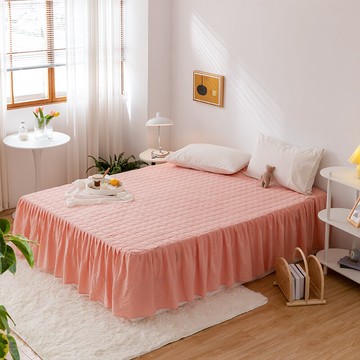床罩床裙式單件純棉床單套防塵罩公主風花邊防滑全棉加厚夾棉裙罩