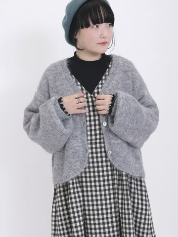 羊毛混紡起毛感V領開襟罩衫(FB37L2D0280) - Samansa Mos2