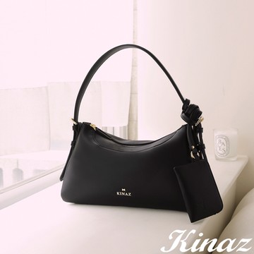 KINAZ 附頸繩萬用包針釦雙背帶變型肩背斜背包-炭焙黑巧-慵懶日光系列