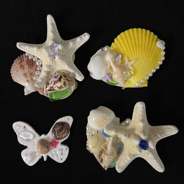 熱賣中天然貝殻海星海螺冰箱貼diy拍照材料飾品裝飾手工創意