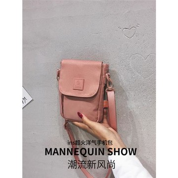 豎款手機包袋單肩包春夏新款休閑迷你小包帆布男女戶外斜挎小方包
