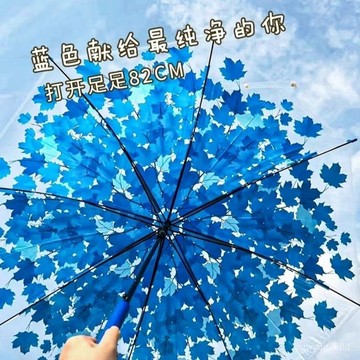 臺灣出貨🔥高顔值楓葉雨傘拍照傘公主兒童傘網紅長柄透明大號樹葉氛圍感雨傘 1111