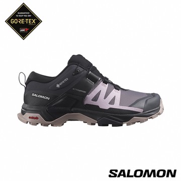 官方直營 Salomon 女 X ULTRA 4 Goretex 低筒登山鞋 鯊魚灰/黑灰/雲灰