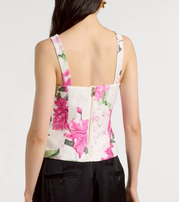 Leo Lin Isadora printed linem-blend top