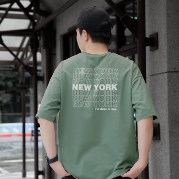 【AMERO】男裝 女裝 短袖圓領Ｔ恤 疊影英文字印花 情侶裝