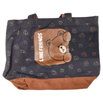 iMiTU 米圖 LINE FRIENDS 熊大帆布托特袋 - 黑色  36 x 27 x 14cm