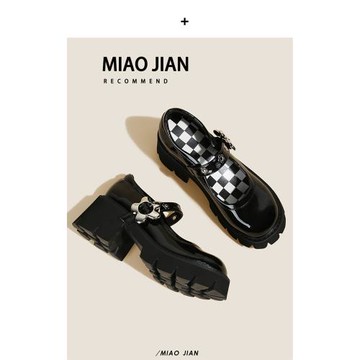 小羊皮~真皮厚底法式瑪麗珍鞋子絕美高跟女單鞋英倫風復古小皮鞋