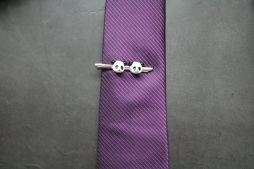 熊猫领带夹学院风百搭领带配件