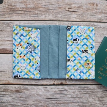 【貓咪】日本口布料 限量 純棉布料手作  護照套 護照夾