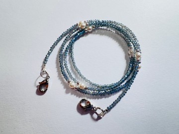 迷之作—藍灰迷鑽設計款手串眼鏡鏈/口罩鏈