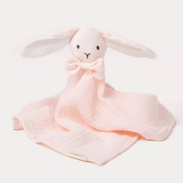 北歐 瑞典 Teddykompaniet 蜜桃粉重紗兔兔安撫巾 彌月禮物